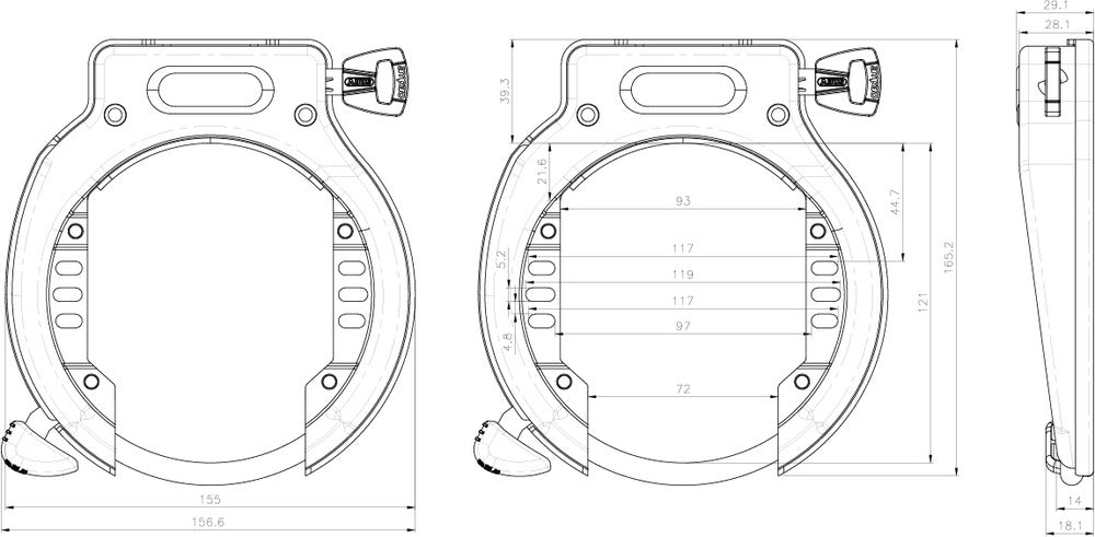 Abus Ringlås 4650XL Ekstra Bred