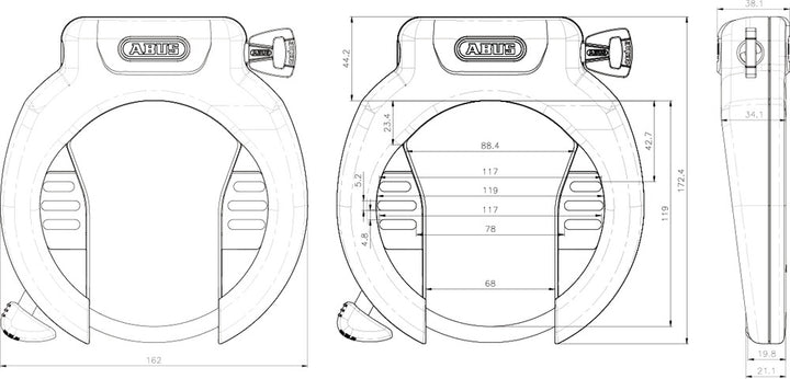 Abus PRO AMPARO 4750X Bred Ringlås